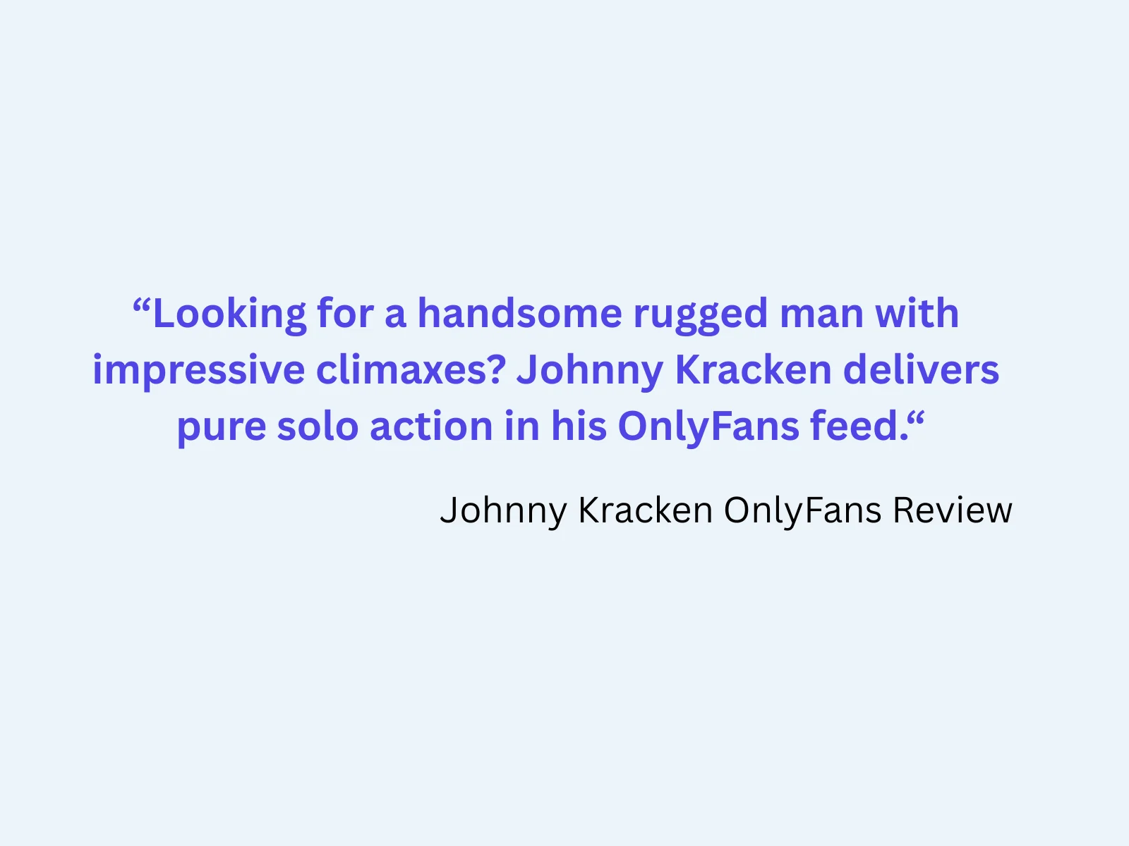 Johnny Kracken New Lede