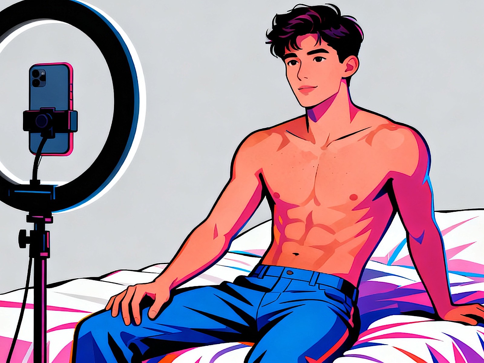 Gay Creator on Bed